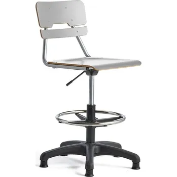 Židle LEGERE, výškově nastavitelná, široký sedák, s kluzáky, V 500-690 mm, šedá