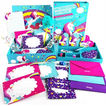 kreativní sada SADA NA PSANÍ DOPISŮ 45 DÍLŮ JEDNOROŽEC UNICORN KISSES GIRLZONE