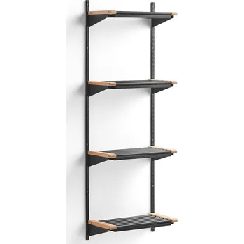 Věšák Regál na boty JEPPE, 4 police, 1790x600x300 mm, bříza/tmavě šedá