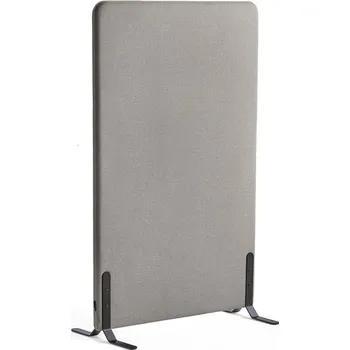 Paraván Paraván ZONE, 1360x800x46 mm, potah Rivet, černé nohy, stříbrnošedá