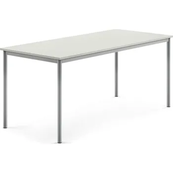 Jídelní stůl Stůl BORÅS, 1800x800x760 mm, stříbrné nohy, HPL deska, šedá