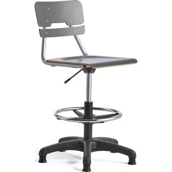 Otočná židle LEGERE, velký sedák, s kluzáky, nastavitelná výška 500-690 mm, antracitově šedá