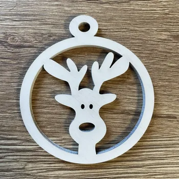 Vánoční dekorace Koulička zdobená výřez 8 cm - 12 tvarů Barva: Bílá, Varianta: Sob