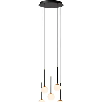 Lucide CALINA - Závěsné svítidlo - Ø 42 cm - LED - stmívatelné - 5x8,2W 2560K/2750K - Černá