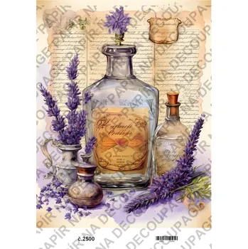 Umělecký papír Rýžový a soft papír na decoupage - Levandule vintage - KB2500 Materiál: Soft, Rozměr: A4