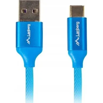 Datový kabel Kabel Lanberg USB - USB typ C 0,5 m modrý