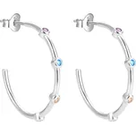 AGATO Stříbrné kruhové náušnice s barevnými zirkony AGT-E067PC