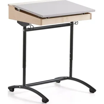 Zahradní lavice Školní lavice ACCESS, 650x550 mm, nastavitelná výška, HPL, antracitově šedá/šedá