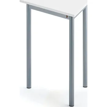 Psací stůl Stůl SONITUS TRIANGEL, 700x600x720 mm, stříbrné nohy, HPL deska tlumící hluk, bílá