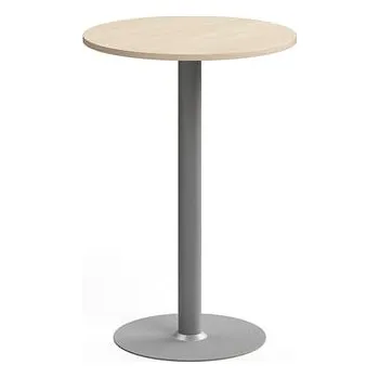 Jídelní stůl Barový stůl ALVA, Ø700x1000 mm, vysokotlaký laminát, stříbrná/bříza