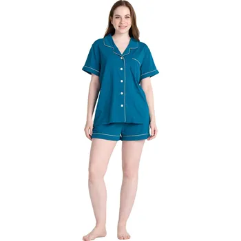 Dámské noční prádlo LAPASA dámské pyžamo bavlna modré velikost S/M