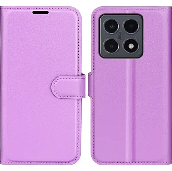 Pouzdro na mobilní telefon Litchi knížkové pouzdro na Xiaomi 15T - fialové