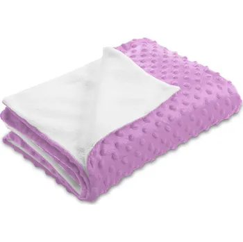 deka Dětská oboustranná deka Minky TOP 3D puntíky/Polar MKP-053 Fialová lila 100x150 cm