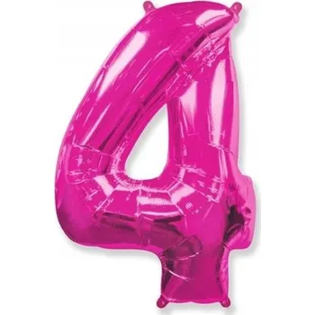 Balónek Foliový balónek číslice 4 RŮŽOVÉ helium 100 cm