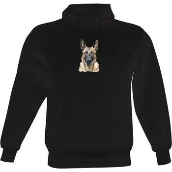 Pánská mikina Pánská mikina s kapucí s potiskem Belgický ovčák bavlna a chlupy pánské