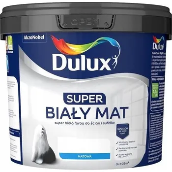 barva na zeď Akrylová Barva Dulux Super bílá matná 3l