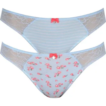 Kalhotky Dámské kalhotky 2PACK L-1119 BI Světle modrá vzor - Lama Barva: sv.modrá/tisk, Velikost: S