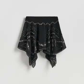 Dámská sukně Reserved - Asymetrická mini sukně - černý - 223HP-99X - 223HP-99X-L