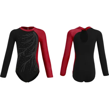 Body BORDOVÉ ASYMETRICKÉ BALETNÍ/GIMNASTICKÉ TRIKO PRO DĚTI, VELIKOST 130