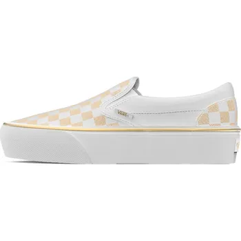 Dámské tenisky tenisky dámské VANS Classic Slip-On Platform, METALLIC CHECKRBRD Gold - 40,5
