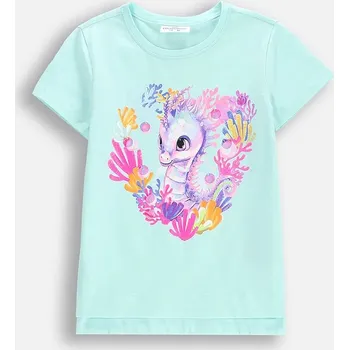Chlapecké tričko Dětské tričko Coccodrillo tyrkysová barva, INSIDE OCEAN GIRL KIDS WC5143204IGK 65X, vel. 110