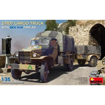 Plastikový model Miniart G7107 1,5T 4X4 CARGO TRUCK WITH TRAILER 1:35