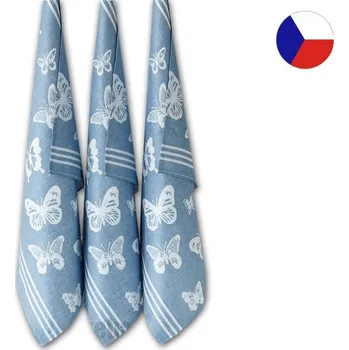 Utěrka Kuchyňské utěrky EXTRA Motýlci modří 3ks