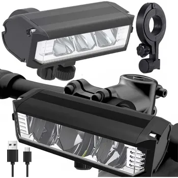 Cyklosvítilna PŘEDNÍ LED SVĚTLO NA KOLO NA ŘÍDÍTKA SILNÉ USB 900lm