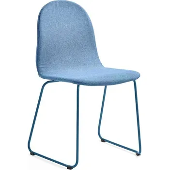 Jídelní židle Židle GANDER, ližinová podnož, polstrovaná, modrá