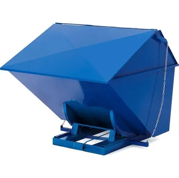 Odpadkový koš Výklopný kontejner PILE, s víkem, 2500 l, modrý