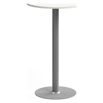 Jídelní stůl Barový stůl ALVA, Ø700x1100 mm, upevnitelný, vysokotlaký laminát, stříbrná/bílá