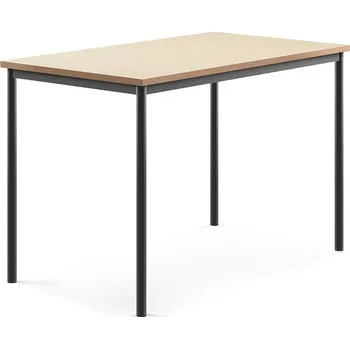 Jídelní stůl Stůl SONITUS, 1400x800x900 mm, antracitově šedé nohy, deska s linoleem, béžová