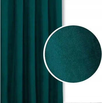 Závěs Závěsy do obýváku NA PÁSCE NA ŽABKY EFE SMARAGDOVÉ 170x195 NA MÍRU