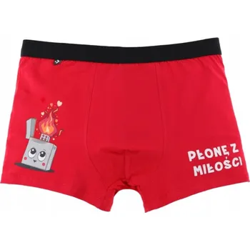 Boxerky 1 pár červených pánských bavlněných boxerek s nápisy MORAJ XL