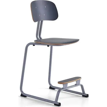 Jídelní židle Školní židle YNGVE, ližinová podnož, výška 610 mm, stříbrná/antracitově šedá