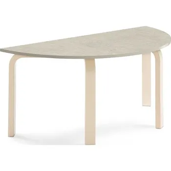 Zahradní stůl Stůl ELTON, půlkruh, 1200x600x530 mm, bříza, akustické linoleum, šedá