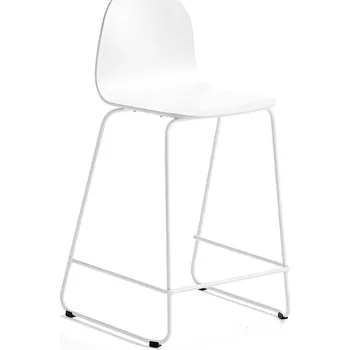 Jídelní židle Barová židle GANDER, výška sedáku 630 mm, lakovaná skořepina, bílá