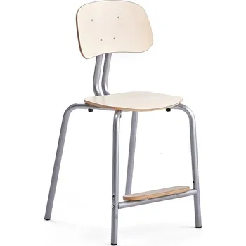 Jídelní židle Školní židle YNGVE, 4 nohy, výška 520 mm, stříbrná/bříza