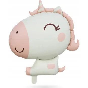 Balónek Fóliový balónek Jednorožec růžovo-bílý 65 x 78 cm