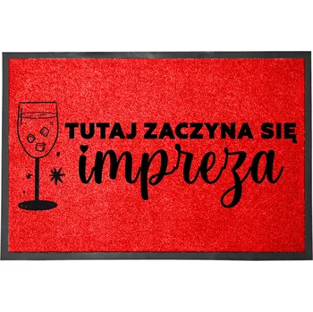 Rohožka Červená Tady začíná párty Vtipný Dárek 60x40 cm