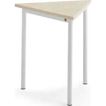 Psací stůl Stůl SONITUS TRIANGEL, 700x700x720 mm, bílé nohy, deska s linoleem, béžová