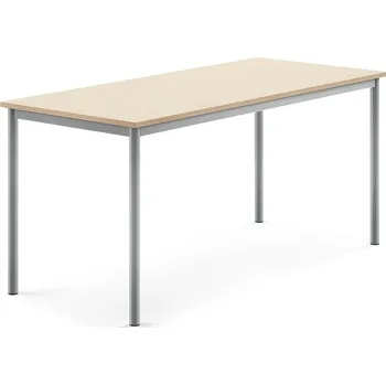 Jídelní stůl Stůl BORÅS, 1600x700x720 mm, stříbrné nohy, HPL deska, bříza