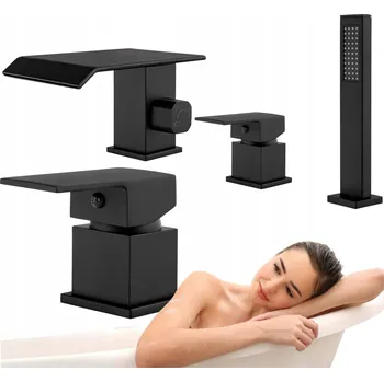 Vodovodní baterie Dvouúchytová vanová baterie na okraj vany Silla Premium, černá