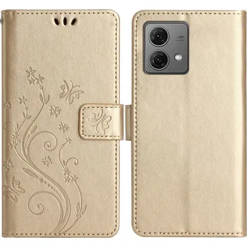 Pouzdro na mobilní telefon Flowers knížkové pouzdro na Motorola Moto G85 5G - zlaté