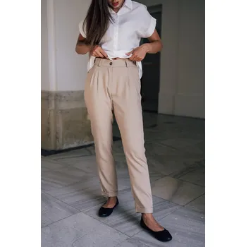 Tencelové kalhoty Aida béžové Velikost: XS