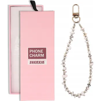 Přívěsek Přívěsek na Telefon Klíče Batohu Bílé Kamínky s Kuličkami Y2K