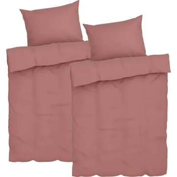 Povlečení LIVARNO home Mušelínové ložní povlečení, 140 x 200 cm, 70 x 90 cm, světle růžová, 2dílná sada