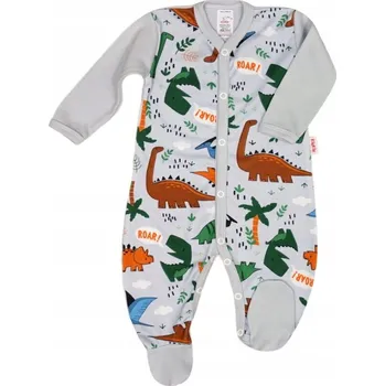 Kojenecký overall OVERAL overal z ORGANICKÉ BAVLNY s certifikací GOTS, motiv DINOSAURŮ, velikost 104 KLEKLE