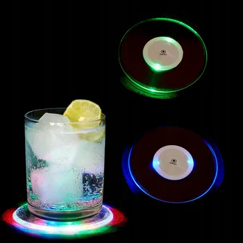 Podtácek LED PODSTAVEC PODLOŽKA POD LAHEV SKLENICI HRNEK SADA 2 KS