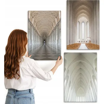 Obraz Vícedílný Obraz Na Plátně Interiéry historických budov 3x 40x60 cm